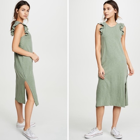 Anthropologie/ Sundry ruffled tank midi dress - Picture 2 of 14